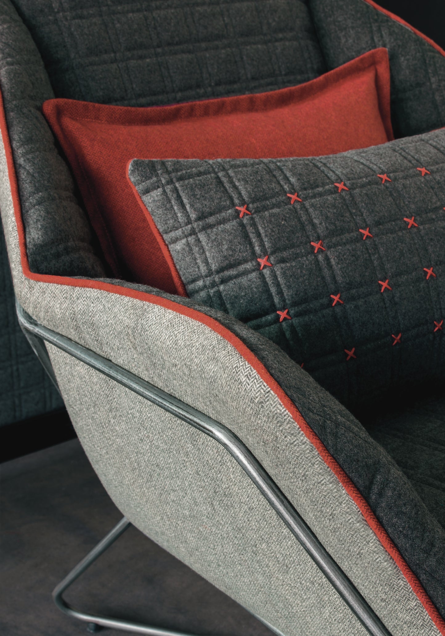 Casamance Louange fabric upholstery cushions