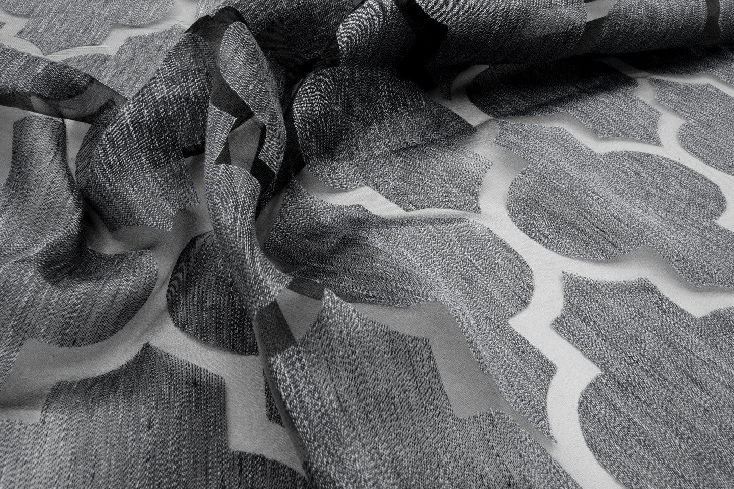 Gothic - Extra wide Burn-out light Linen Mix fabric