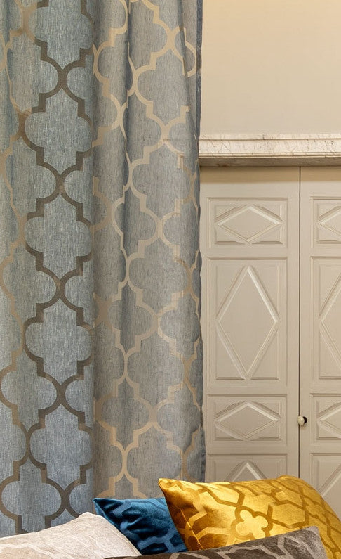 Gothic - Extra wide Burn-out light Linen Mix fabric