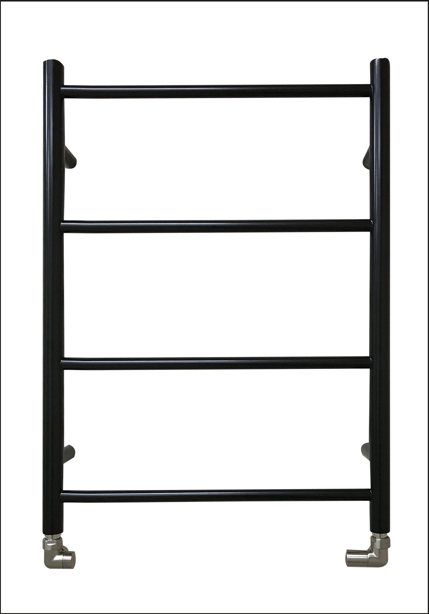 Heated Black Towel Rails - Small ladder radiator 700mm x 520mm