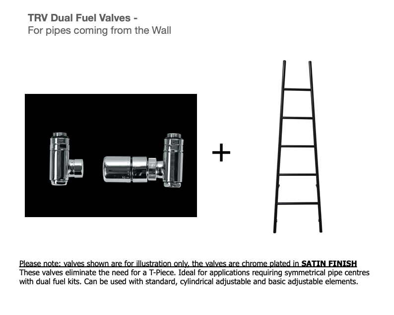 Heated Black Towel Rails - Tapered Ladder