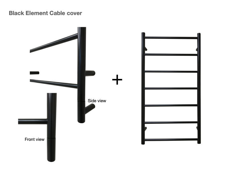 Heated Black Towel Rails - Medium ladder radiator 975mm x 520mm