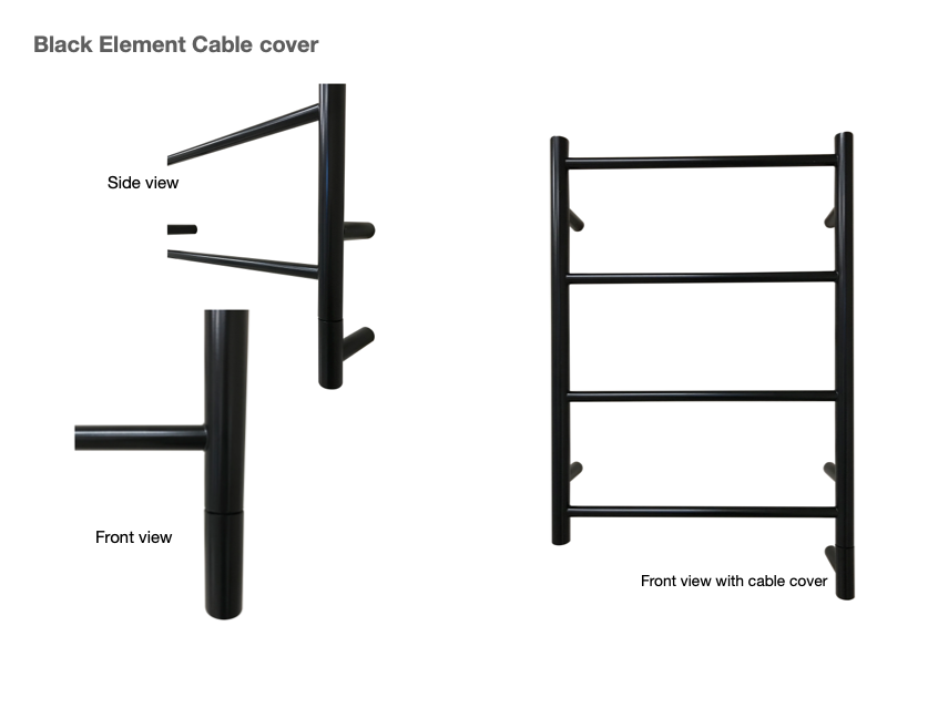 Small ladder radiator Black 700mm x 520mm