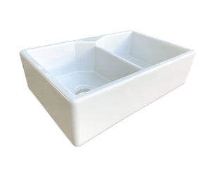 Hand made tradional belfast sinks for kitchen or laundry rooms - twin bowl white