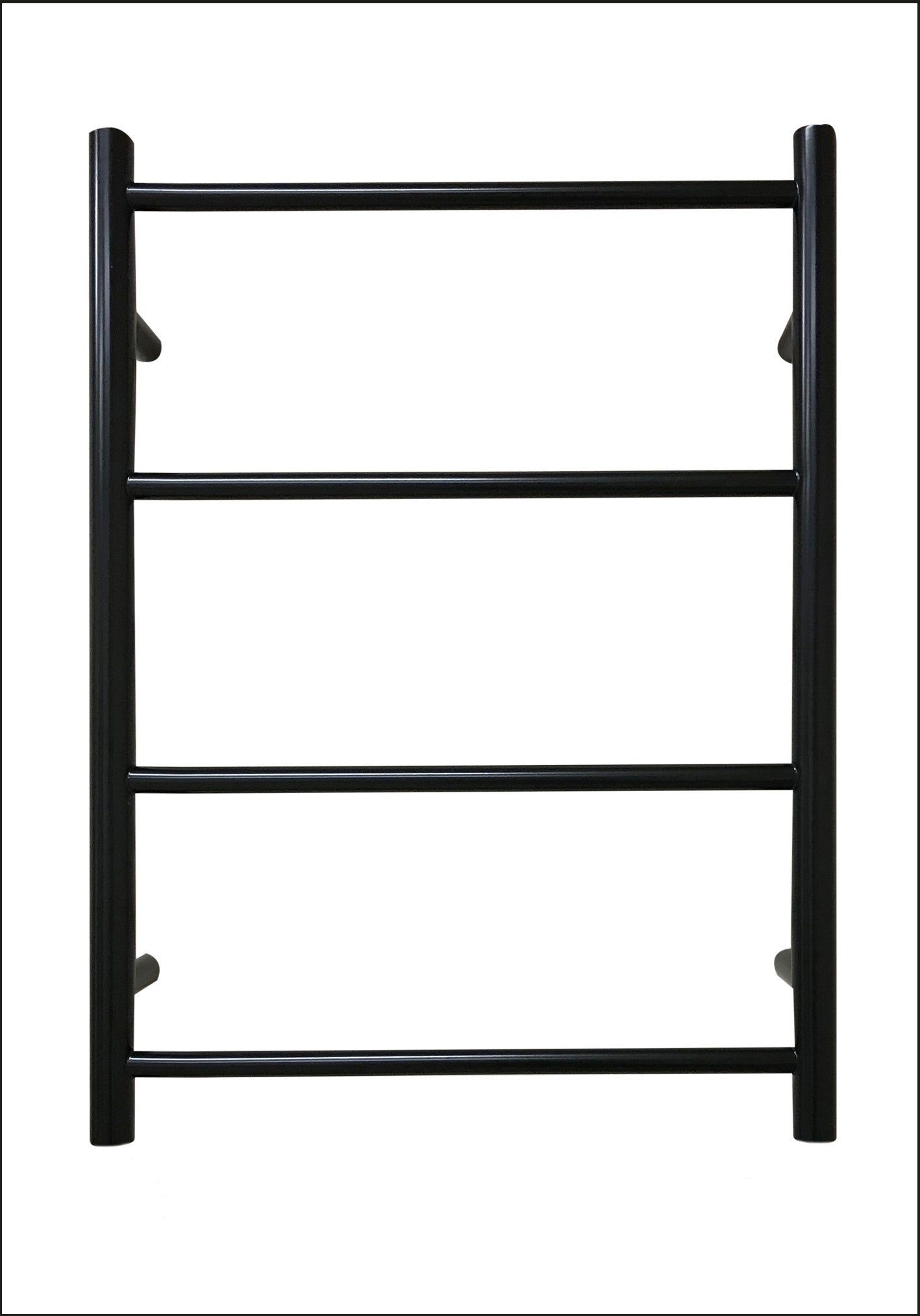 Heated Black Towel Rails - Small ladder radiator 700mm x 520mm