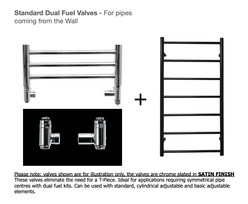 Heated Black Towel Rails - Medium ladder radiator 975mm x 520mm