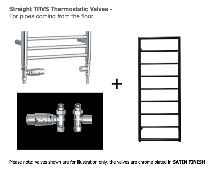 Heated Black Towel Rails - Framed Ladder radiator 1260