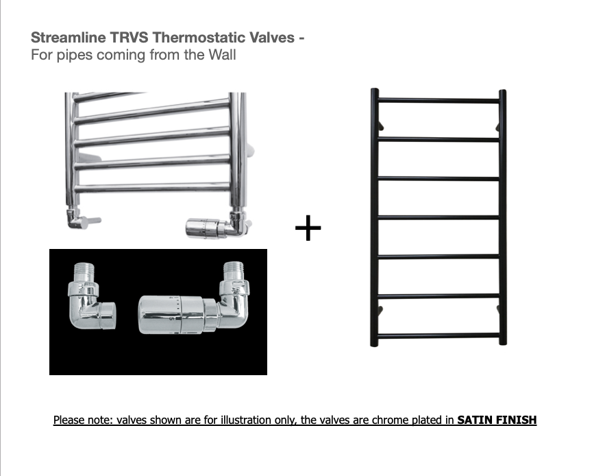 Heated Black Towel Rails - Medium ladder radiator 975mm x 520mm