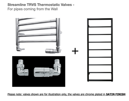 Heated Black Towel Rails - Framed Ladder radiator 1260