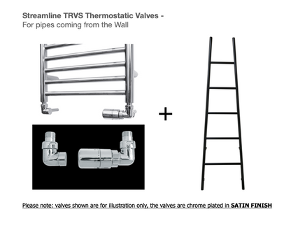 Heated Black Towel Rails - Tapered Ladder