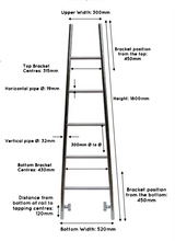 Heated Black Towel Rails - Tapered Ladder